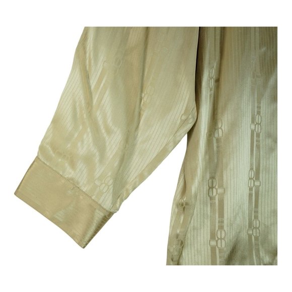 NWT Jacobson's Women's Size 24W Button Up Long Sleeve 100% Silk Shirt Gold VTG - Picture 8 of 9
